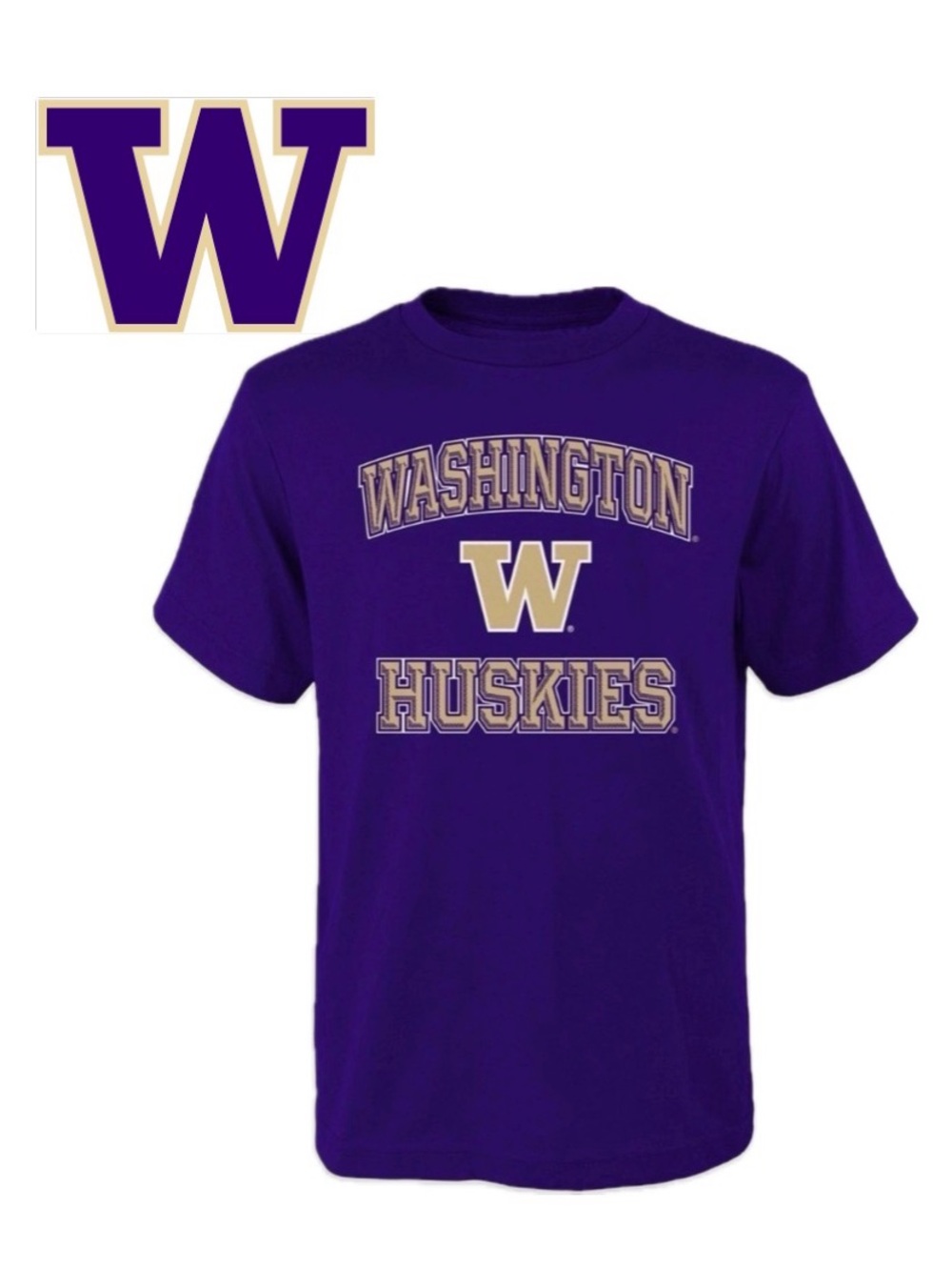 NWT [Gen2] Washington Huskies NCAA Short-Sleeves Shirt Purple Youth XL 18/20